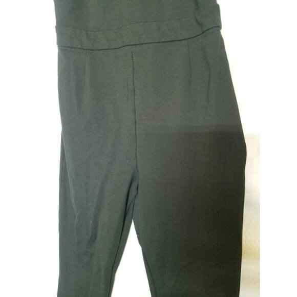 guess jumpsuit women Black Small tight bodycon form fitting sleeveless gold zip‎ - Picture 4 of 16